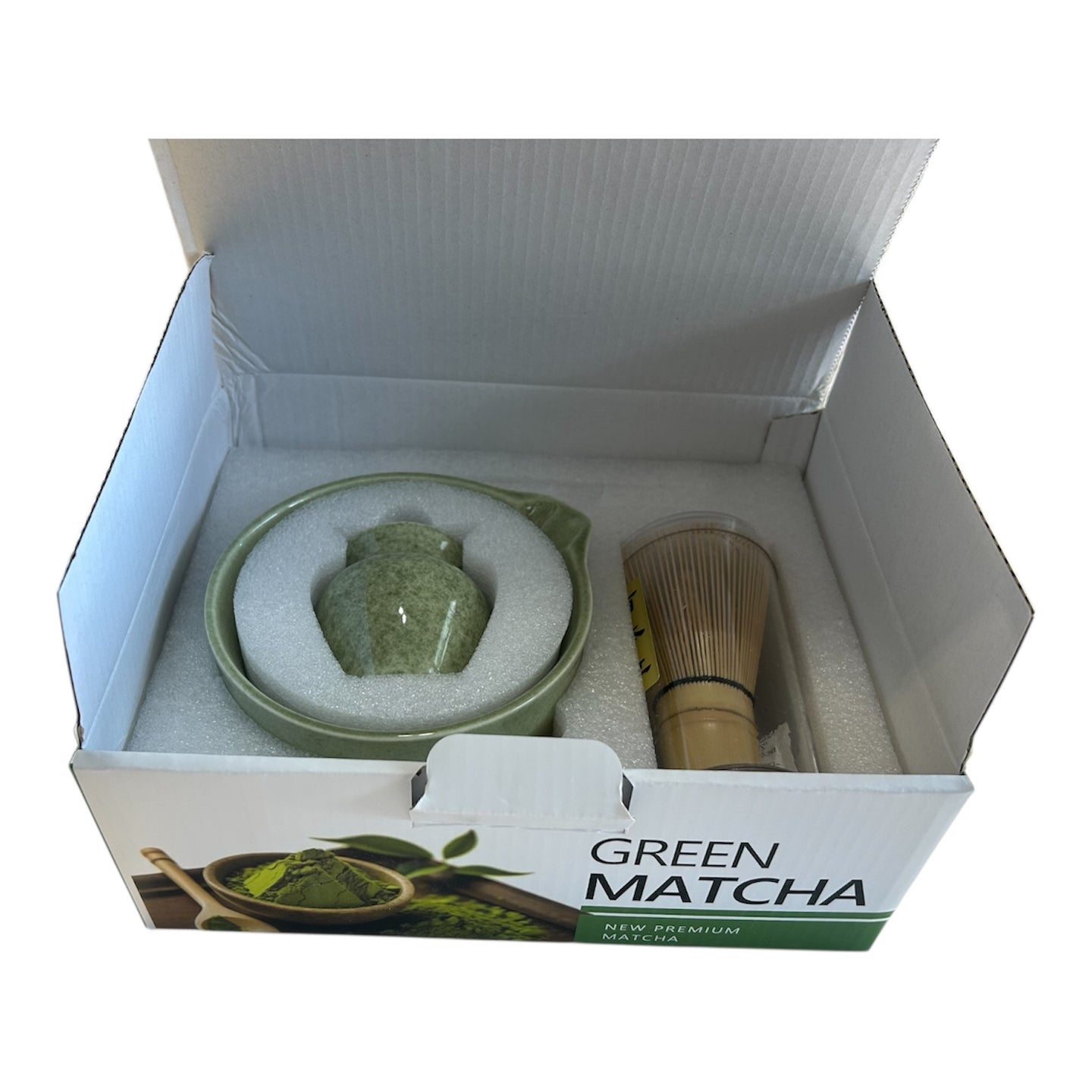 Boite cadeau avec un ensemble de prparation pour matcha avec bec verseur Maitre du thé