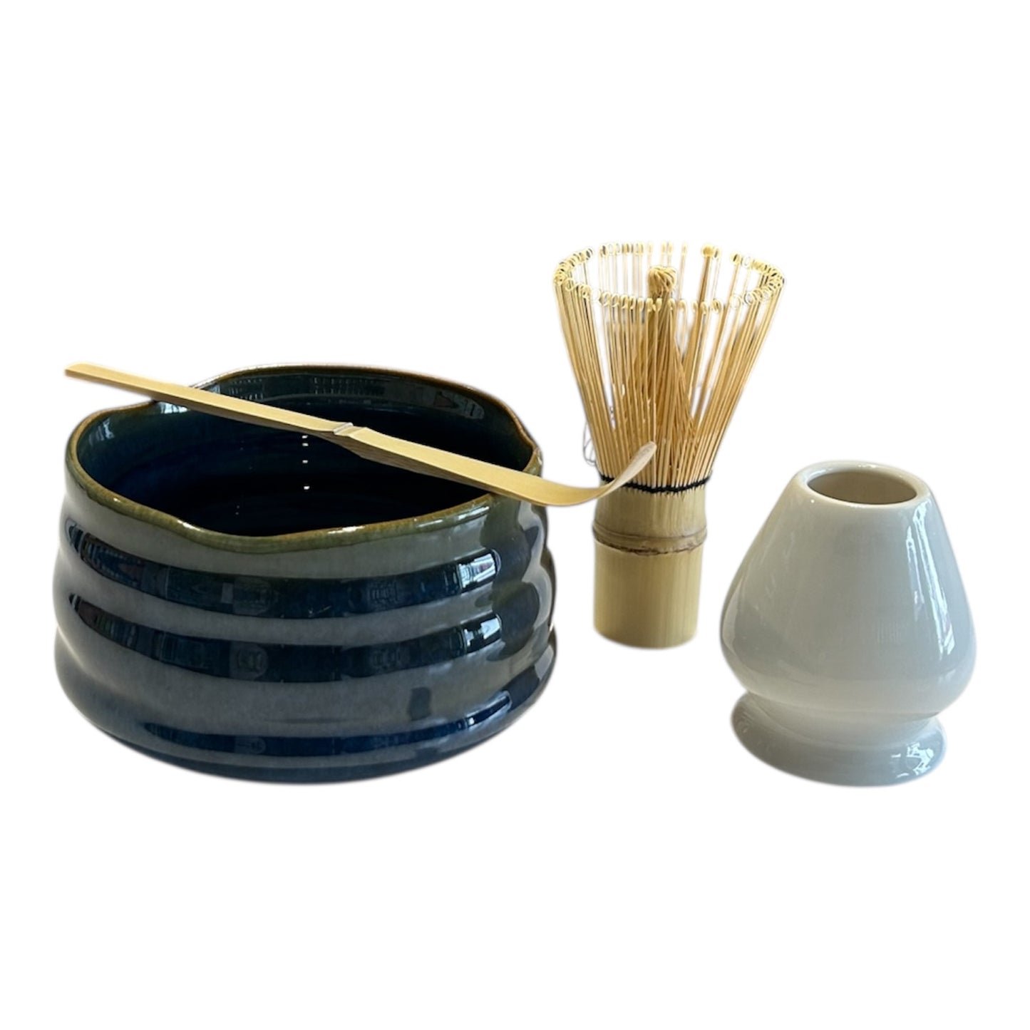 Ensemble de préparaton pour matcha de couleur bleu Maitre du thé