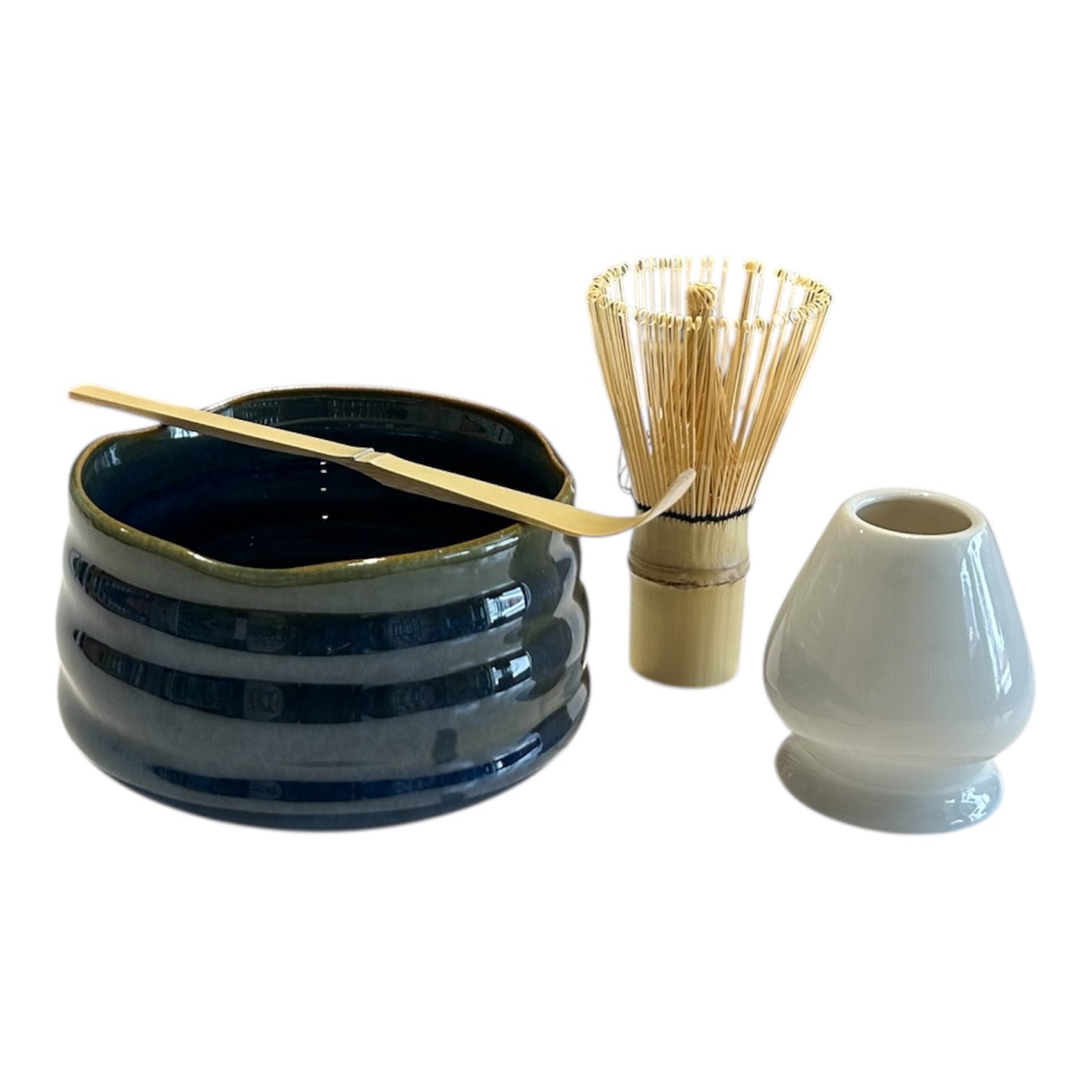 Ensemble de préparaton pour matcha de couleur bleu Maitre du thé