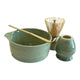 Ensemble cadeau de matcha de couleur vert avec bec verseur Maitre du thé